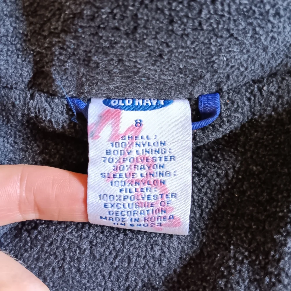 🖤*4/$15* Old Navy Boys Lined Jacket Blue Black Winter Fleece Nylon 8 Kids
